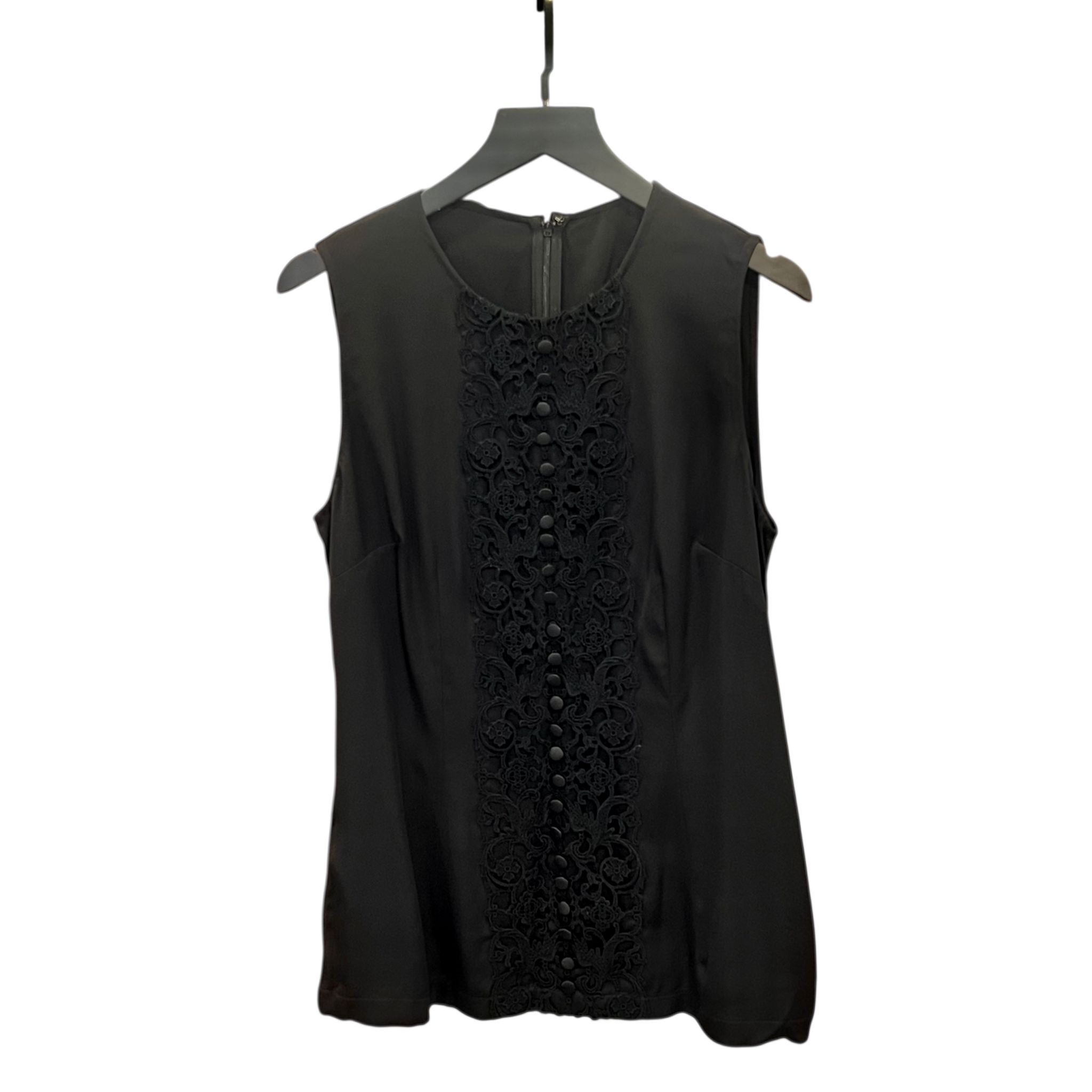 限時清倉價~全新DOLCE& GABBANA黑色真絲刺繡背心 42碼 F7B08T #BRAND NEW #香榭站正品