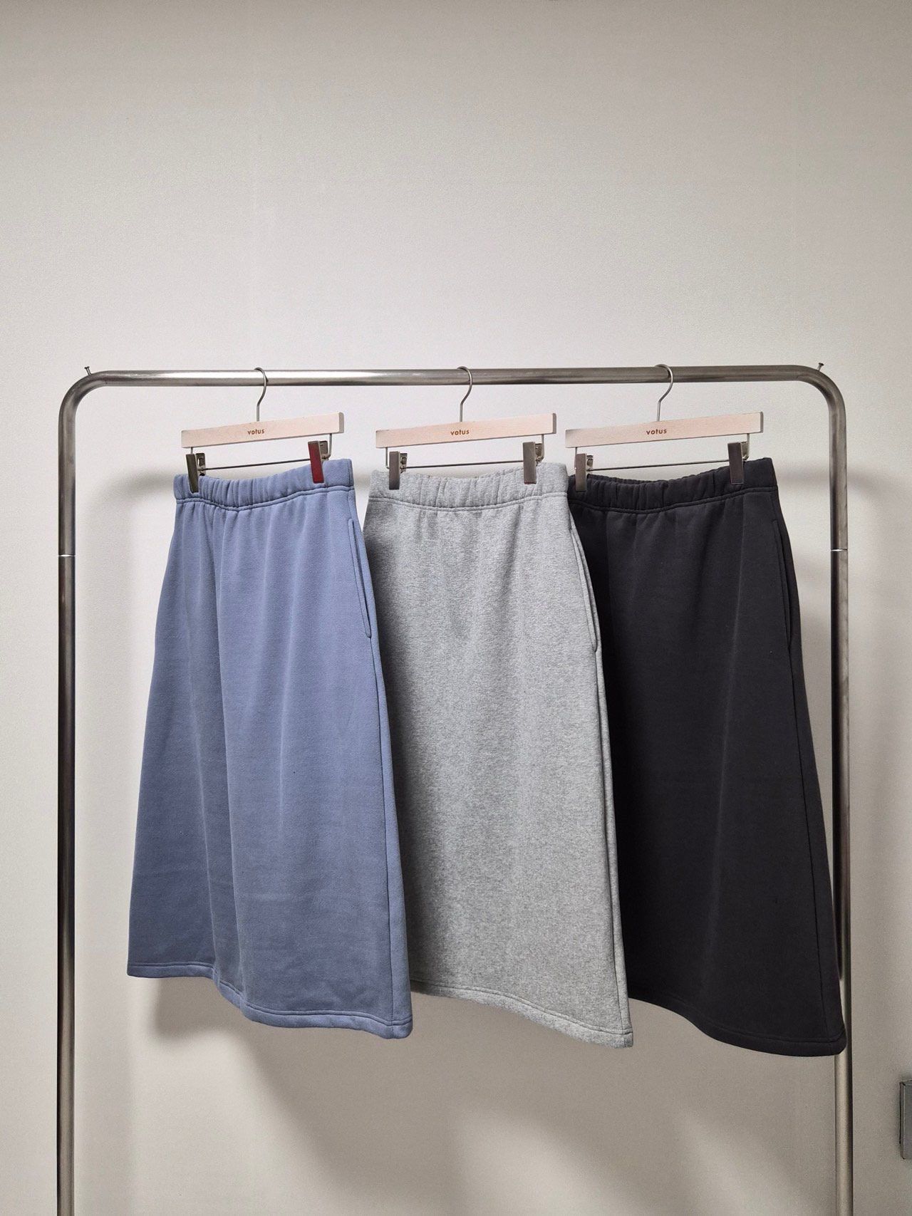 淨色棉質半截裙(薄抓毛底) Votus-193SK