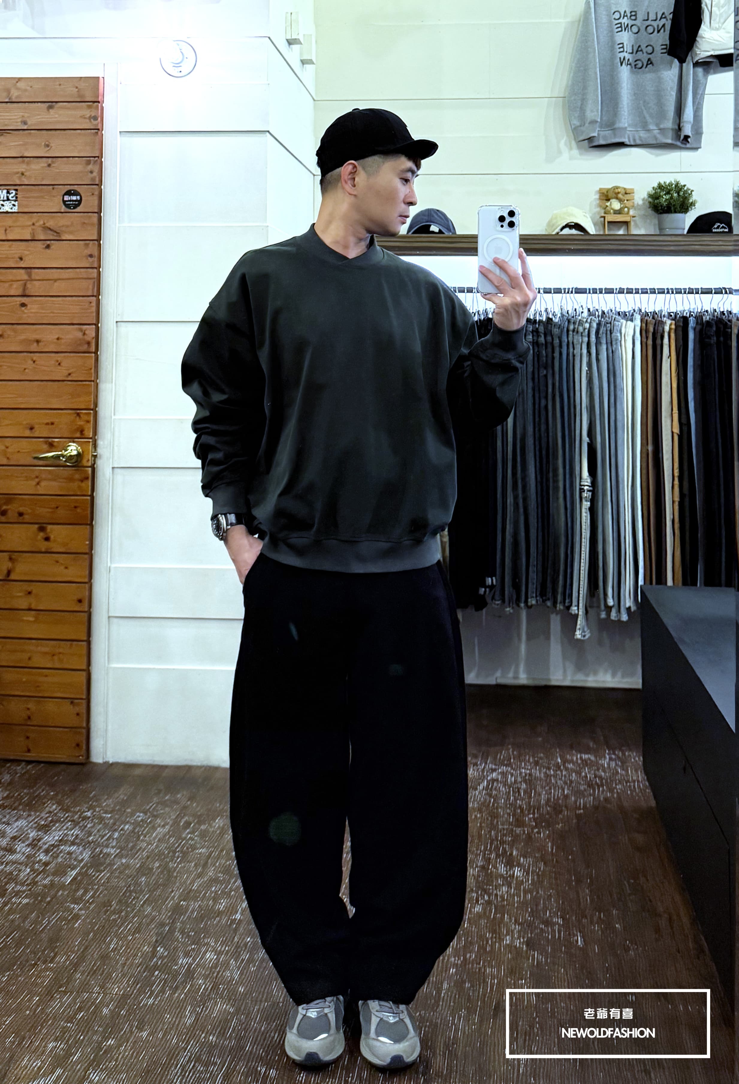 『新品上市』重磅立體弧線工裝 彎刀褲(NOF25108809)-黑