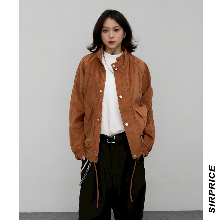 磨毛燈心絨復古立領外套