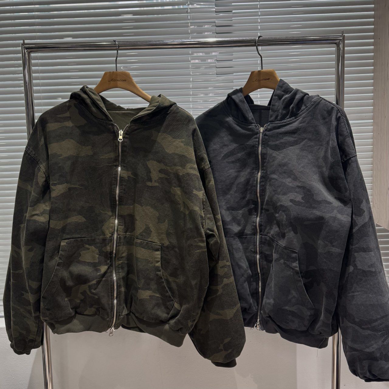 迷彩連帽拉鍊外套(雙面) BY-458JK