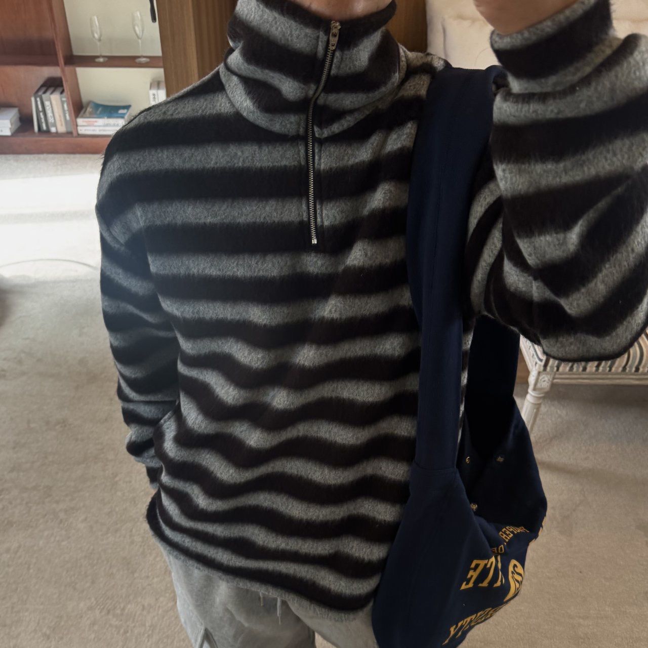 橫間半拉鍊抓毛衛衣 BY-464T