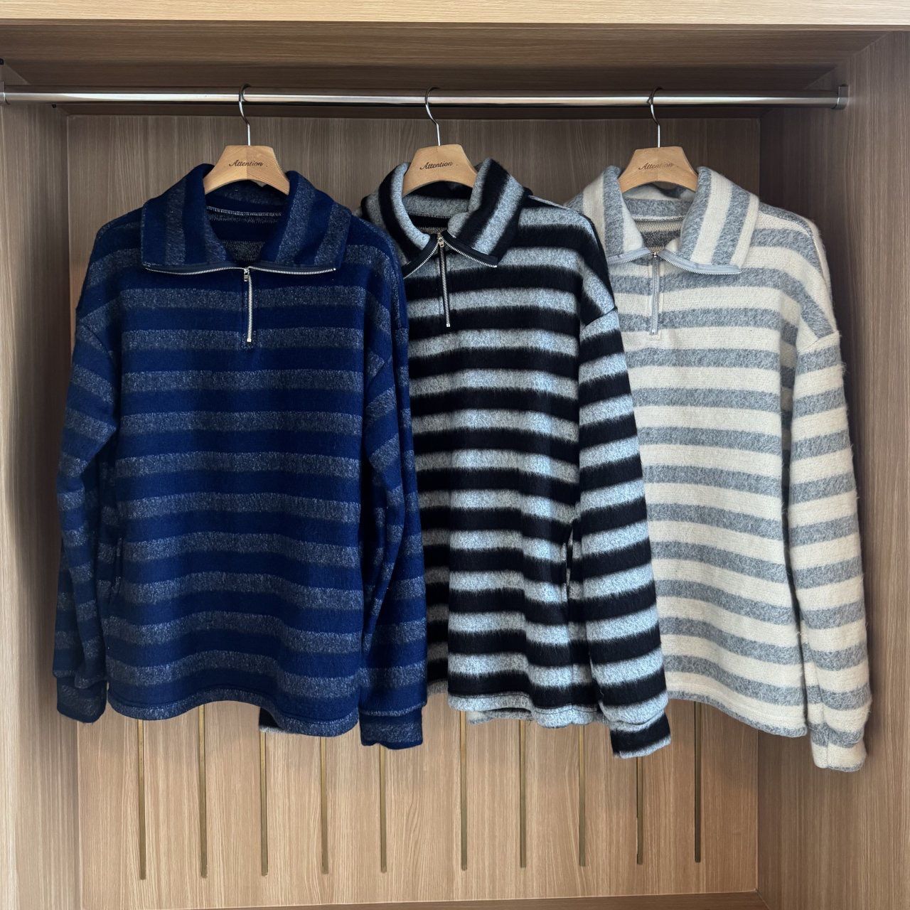 橫間半拉鍊抓毛衛衣 BY-464T