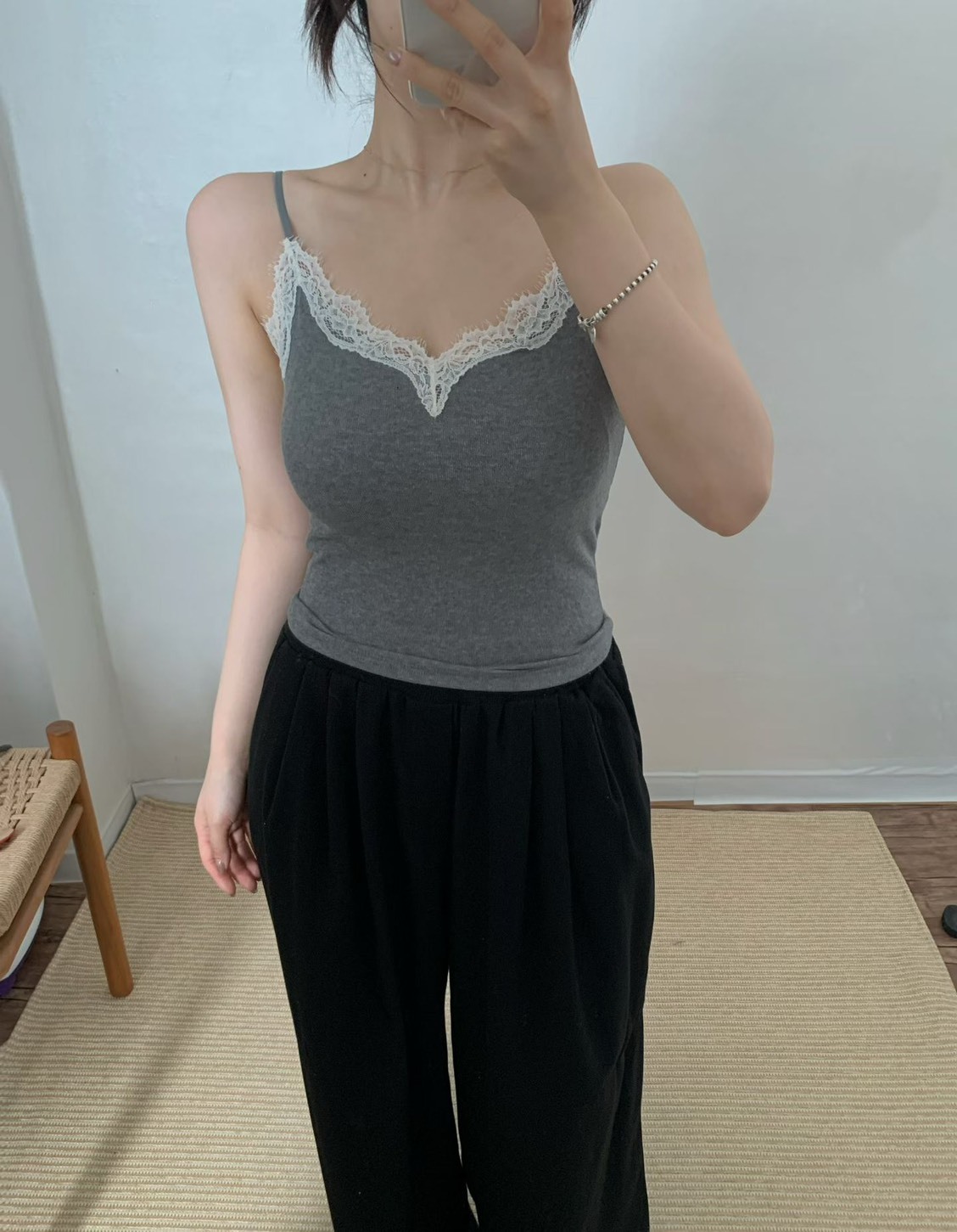 心型領蕾絲吊帶BRA背心