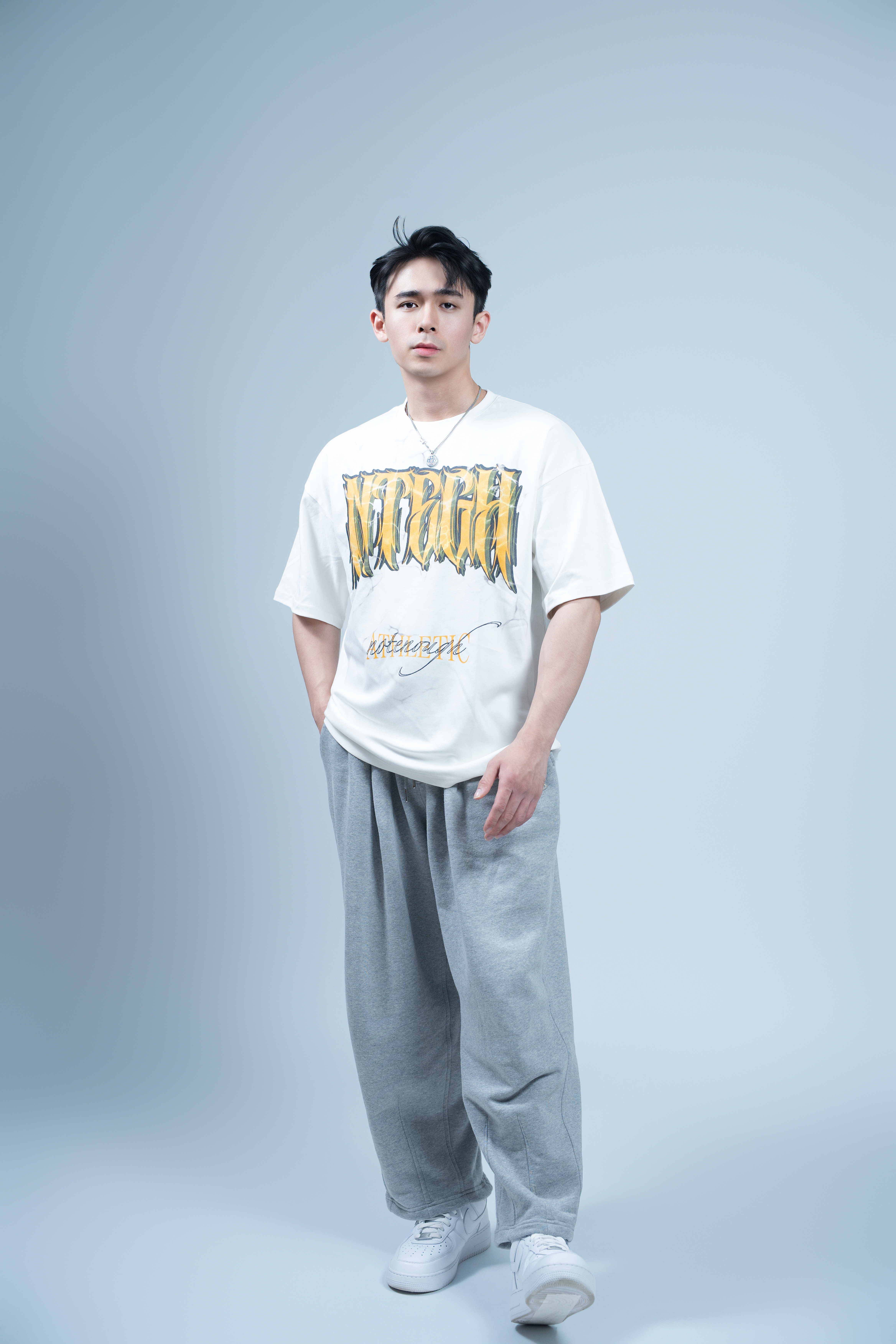 NOT ENOUGH UNISEX SMOKY OVERSIZED TEE (WHITE)