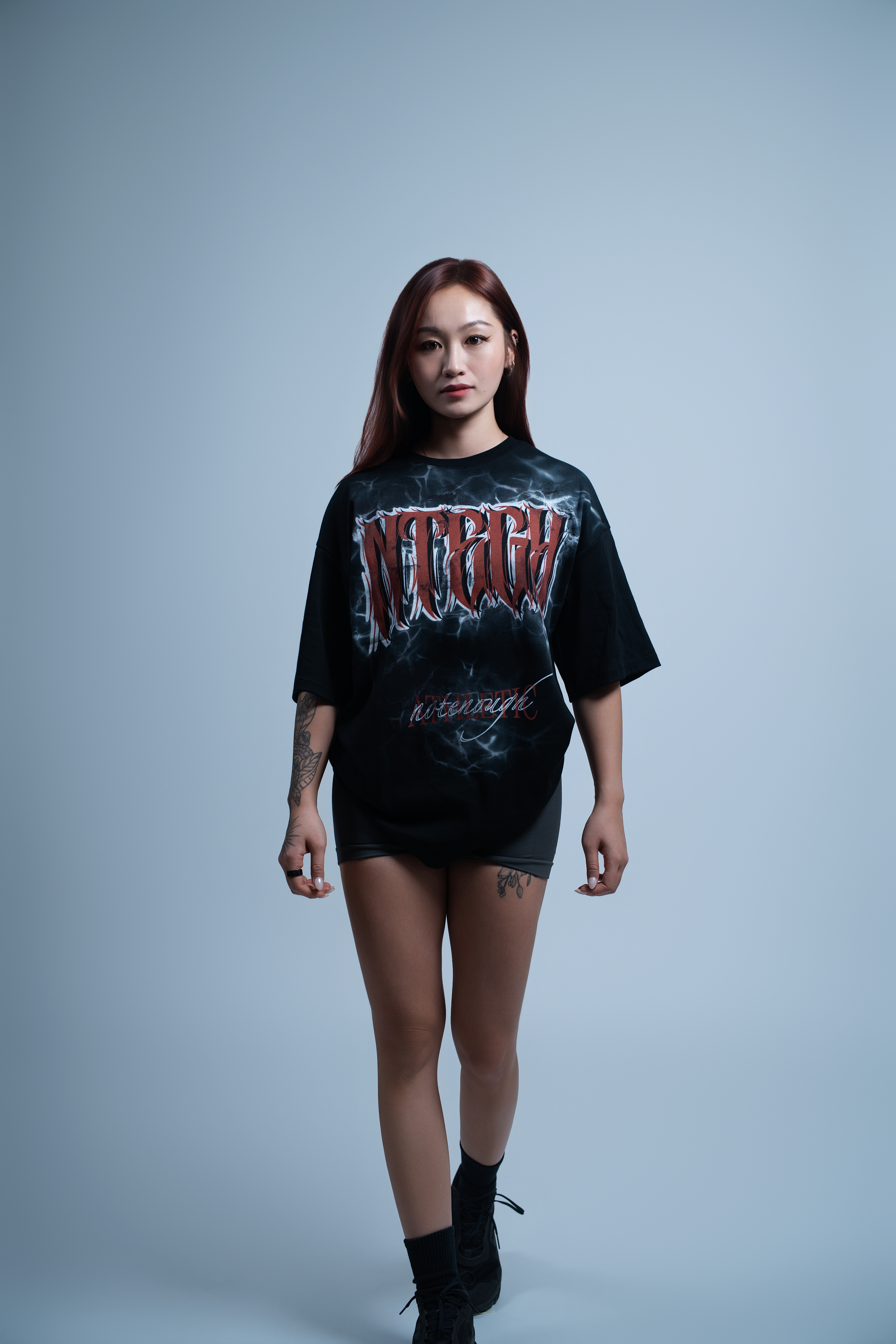 NOT ENOUGH UNISEX SMOKY OVERSIZED TEE (BLACK)