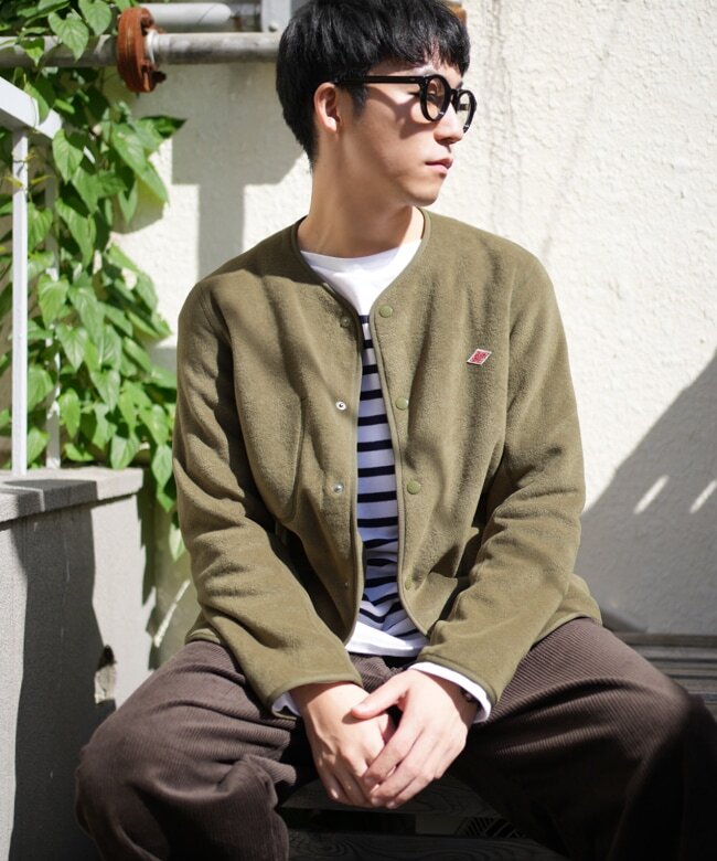 日本 Danton Fleece Collarless Jacket [JD-8939]