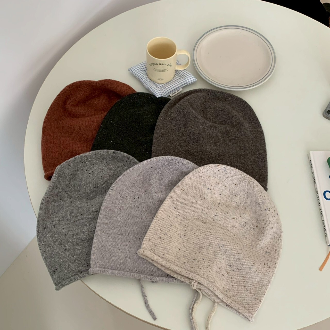 output!後綁繩捲邊堆堆帽