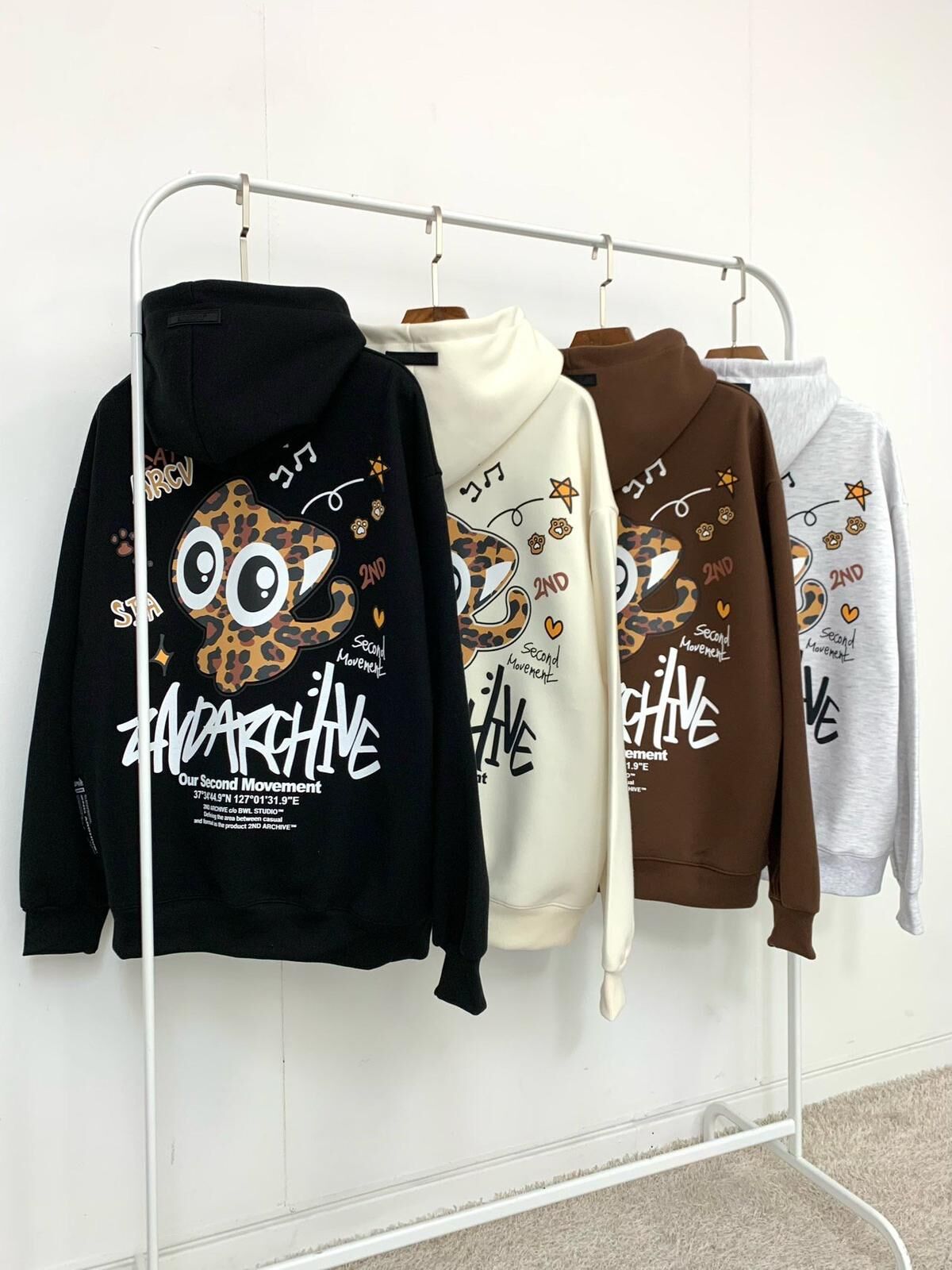 貓仔圖案英文字連帽衛衣 2nd-306T