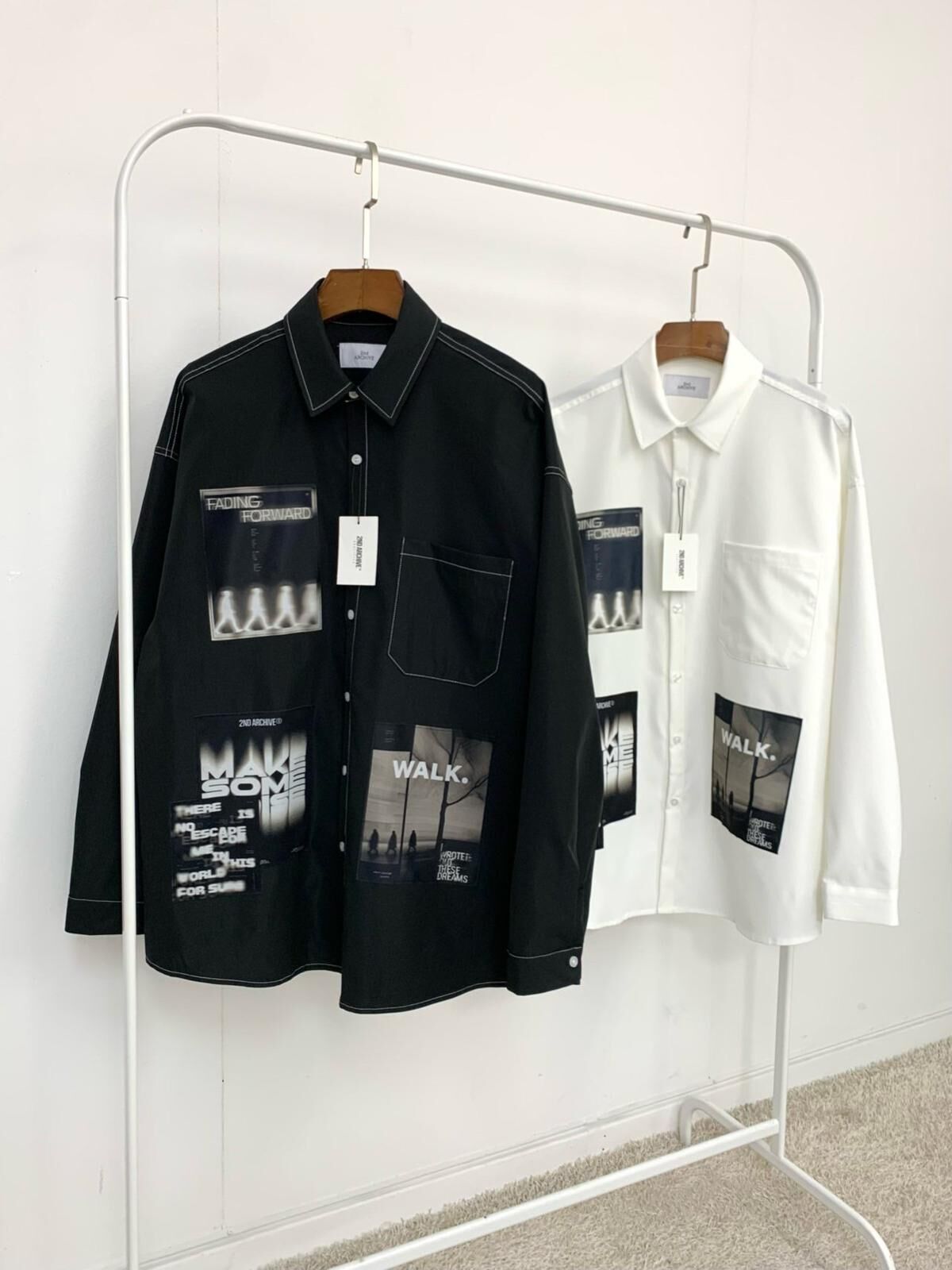 英文字圖案長袖恤衫 2nd-307S