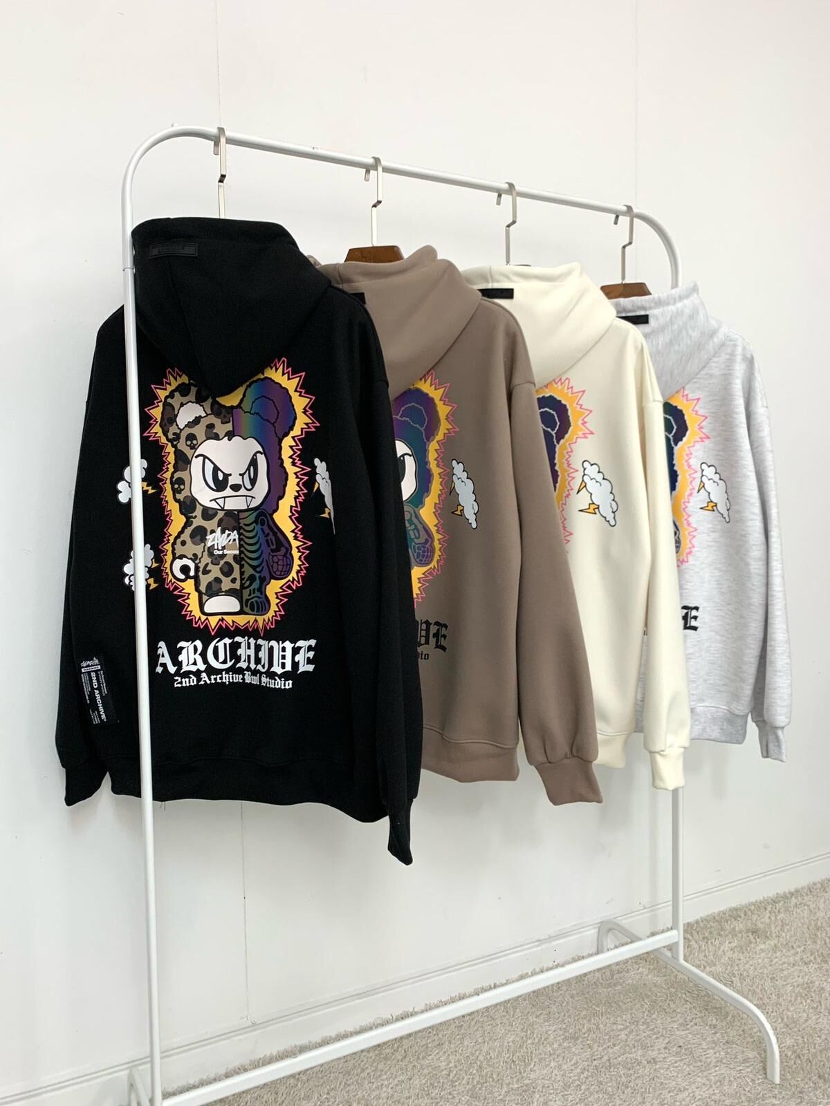 3M反光熊仔圖案英文字連帽衛衣 2nd-308T