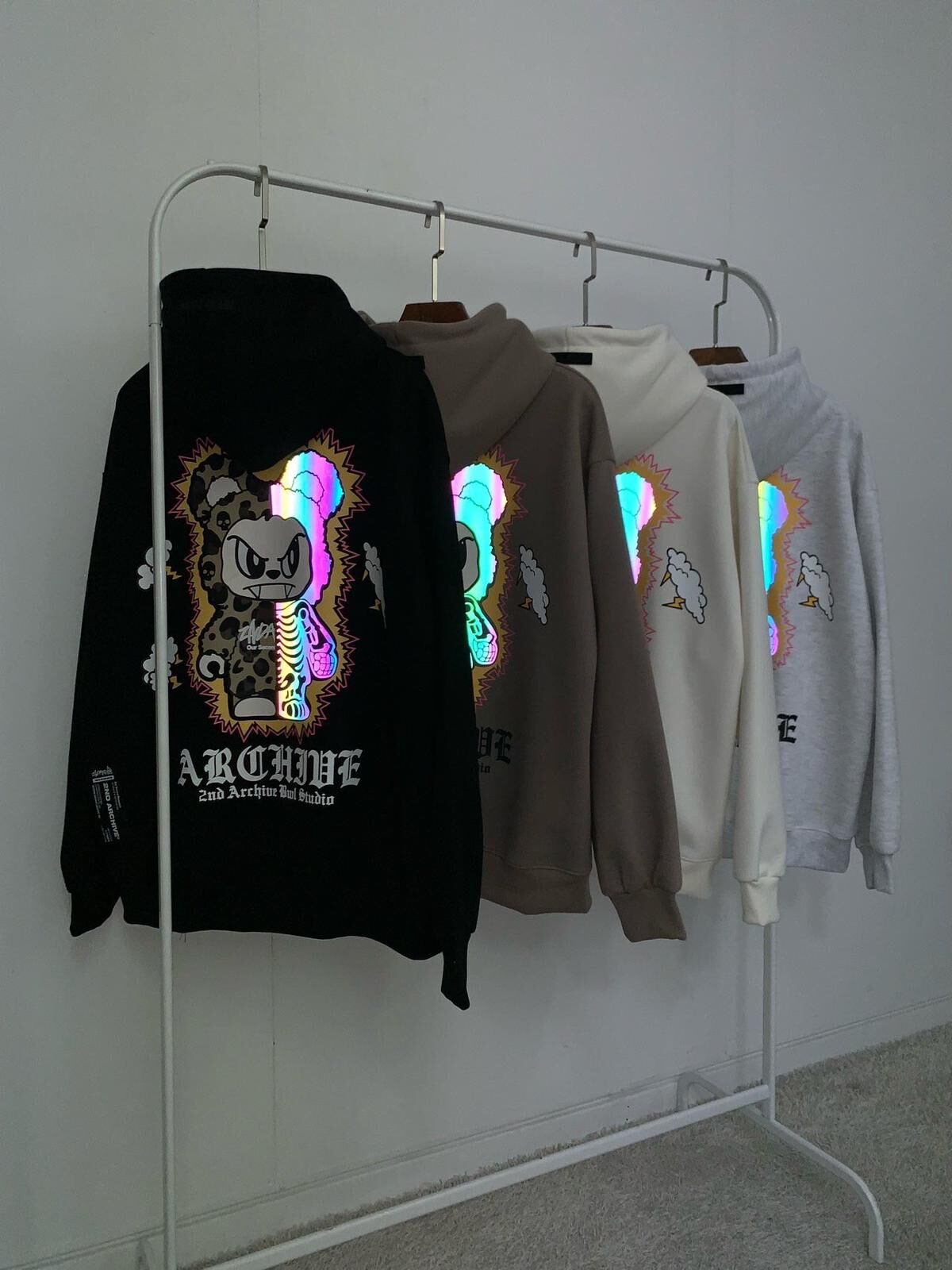 3M反光熊仔圖案英文字連帽衛衣 2nd-308T