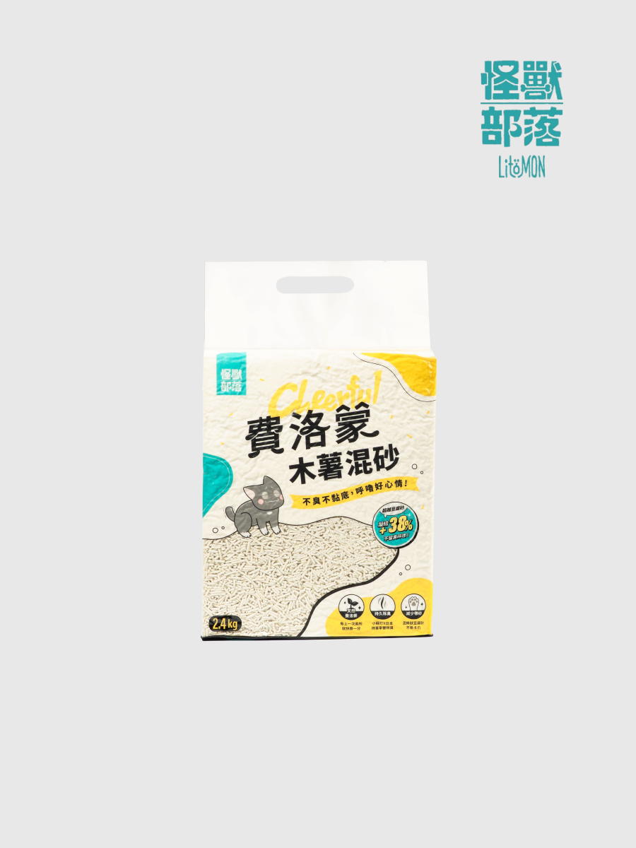 【怪獸部落】費洛蒙貓砂 豆腐木薯混砂｜條型 2.4kg