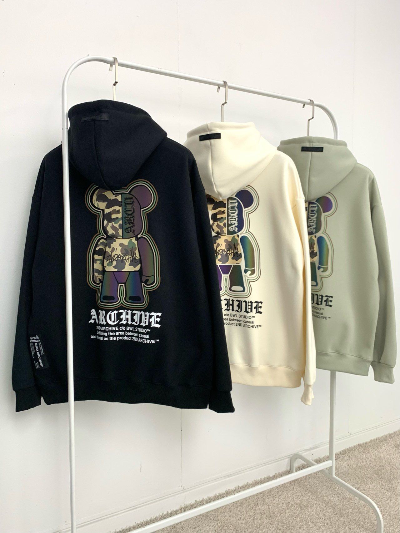 3M反光熊仔圖案英文字連帽衛衣 2nd-310T