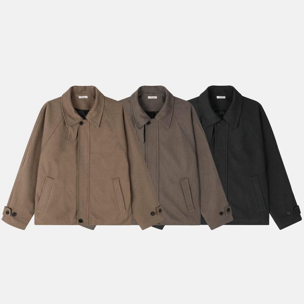 淨色反領拉鍊外套 SENSES-004JK