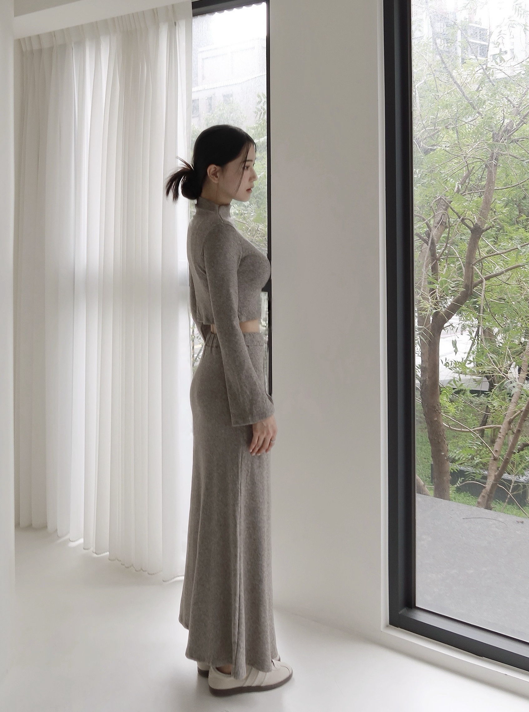 柔軟針織魚尾裙套裝