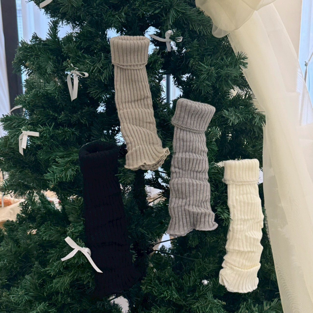 半日邂逅 粗坑條襪套