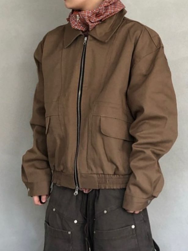 淨色反領拉鍊外套 SENSES-008JK