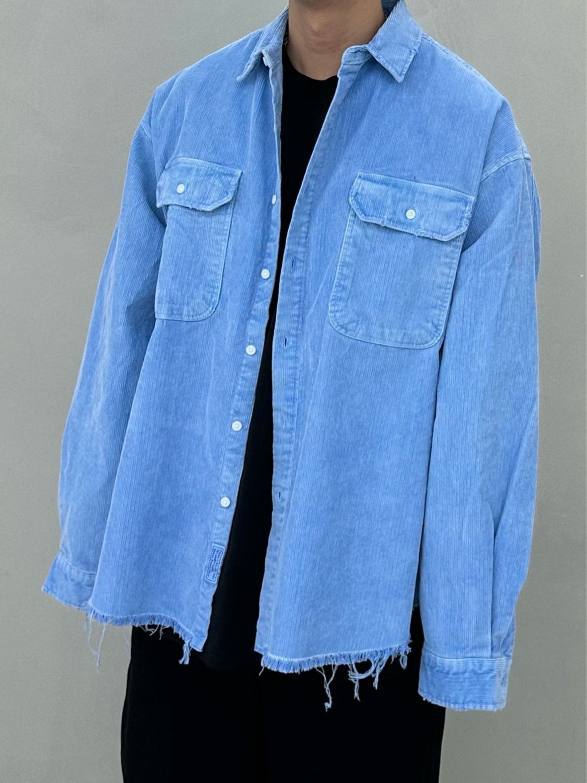 洗水淨色長袖恤衫 PURE-189S