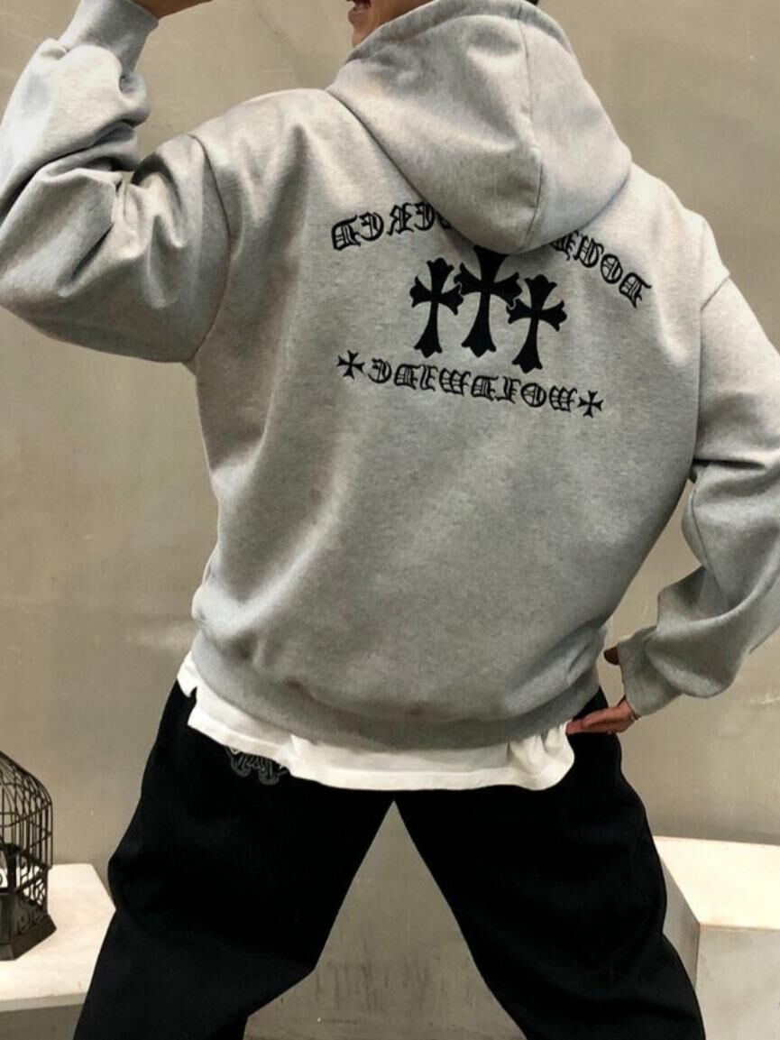 英文字圖案連帽衛衣 Double-B-024T