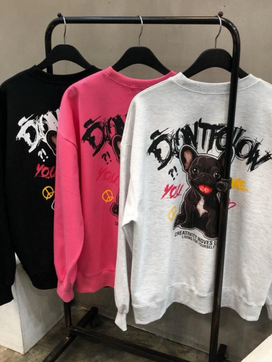 狗仔圖案英文字衛衣 Double-B-025T