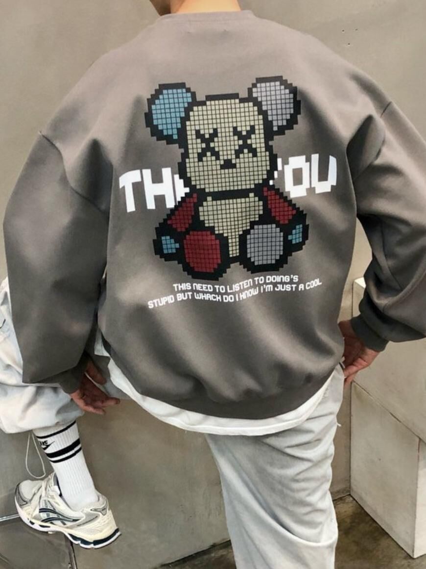 熊仔圖案英文字衛衣 Double-B-026T