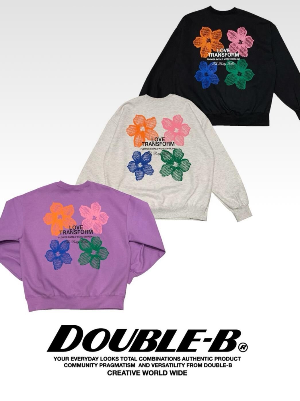 英文字圖案衛衣 Double-B-027T