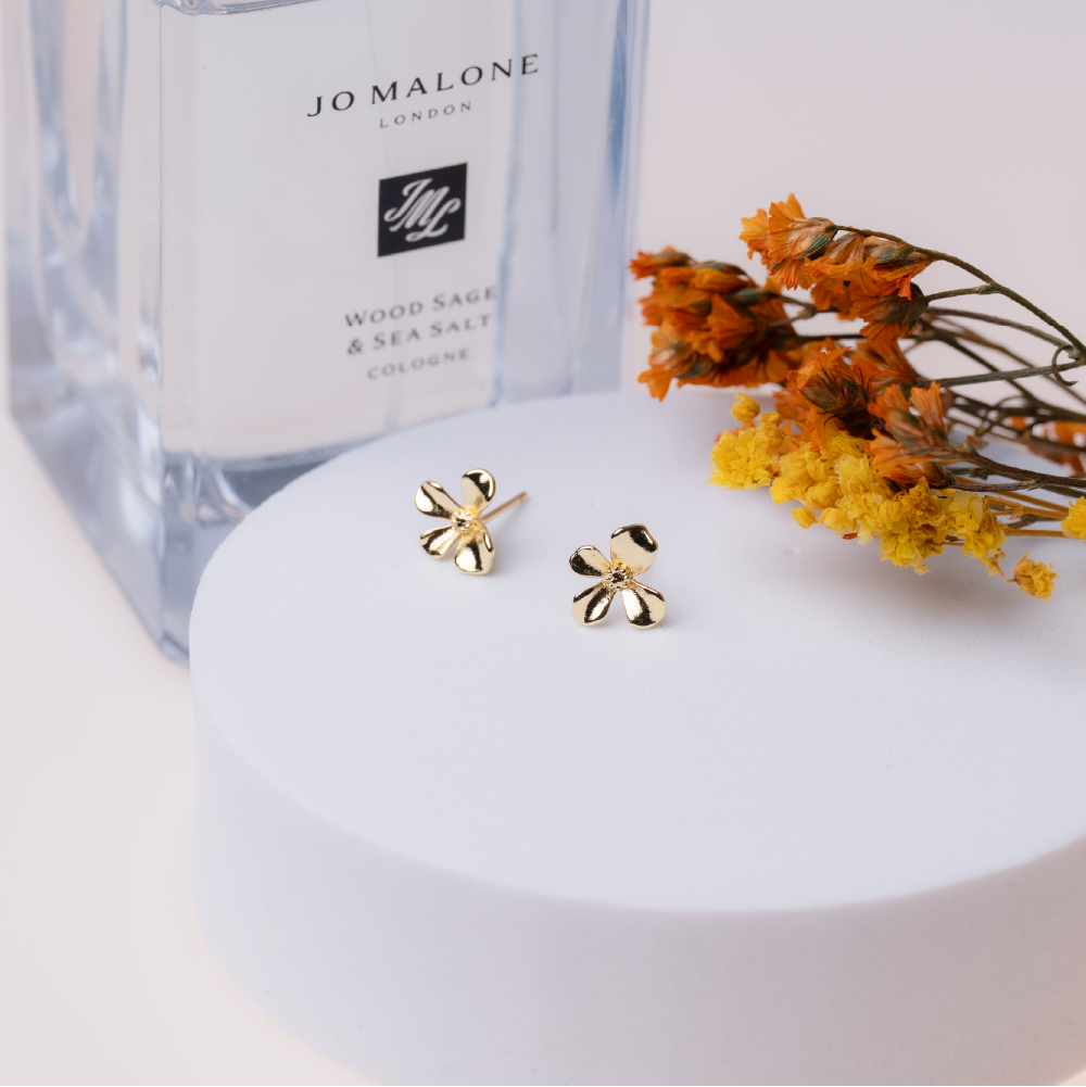 golden flowers earrings