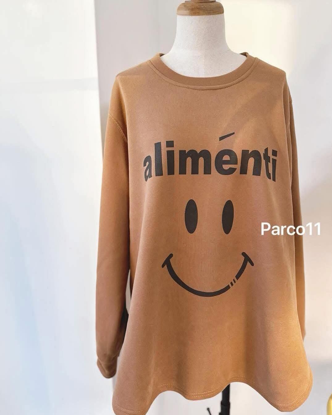 【可愛百搭的笑臉字母內加絨造型上衣】（現貨）