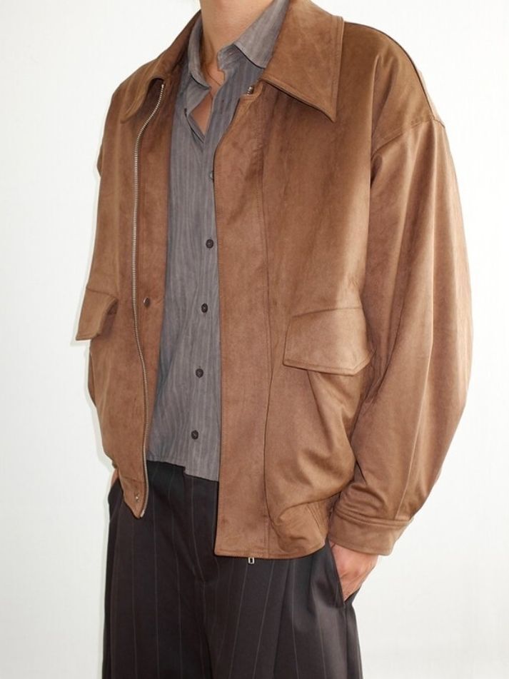 反領猄面拉鍊外套(薄夾棉) COSTES-038JK