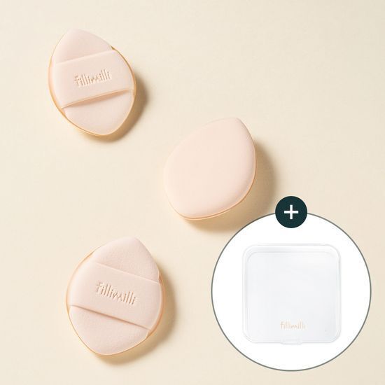 FilliMilli 迷你彈力定妝粉撲 3入 附收納盒