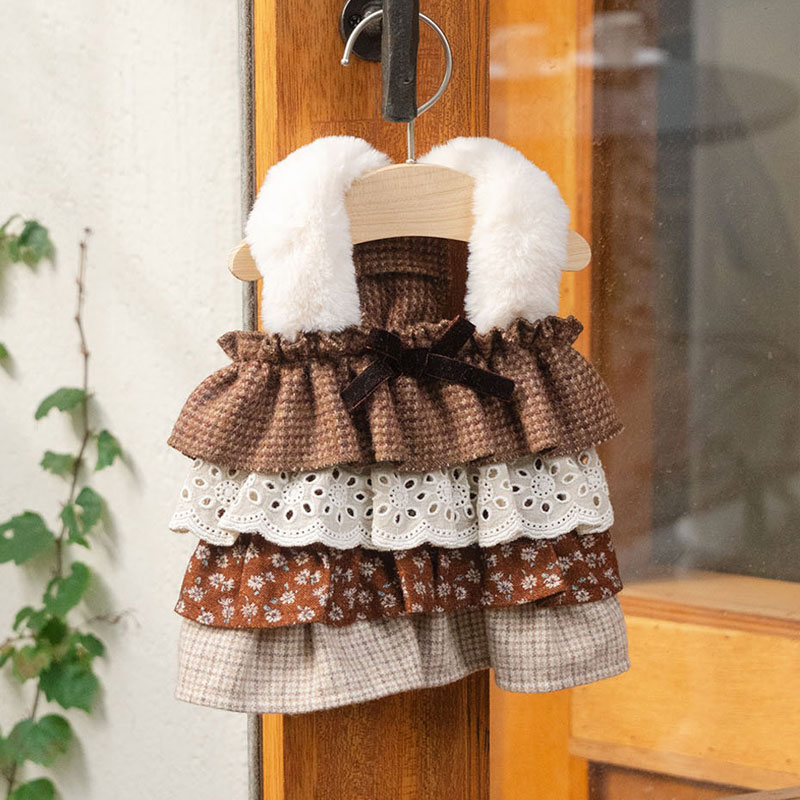 Cancan經典吊帶蕾絲層裙 -棕色拼花 It’s sunny outside