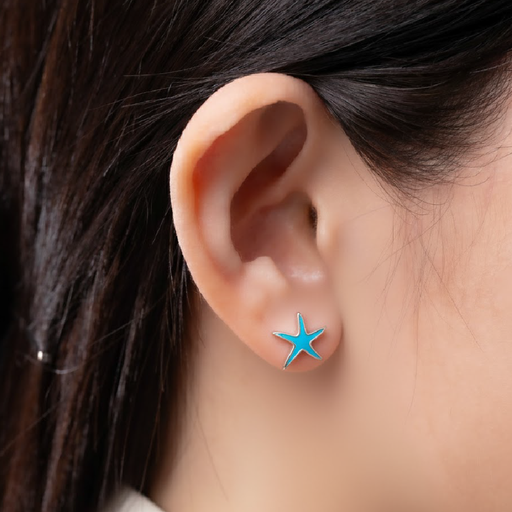 Starfish Sterling Silver Earrings