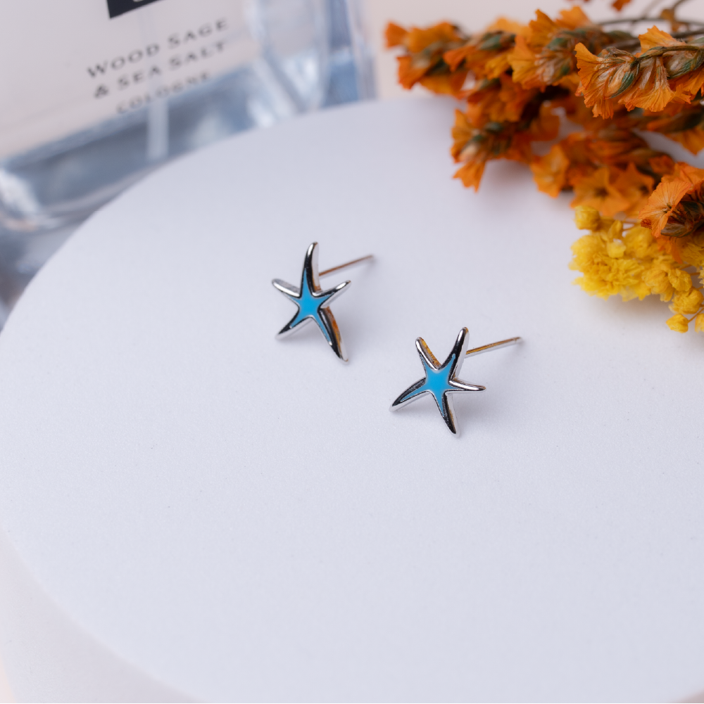 Starfish Sterling Silver Earrings