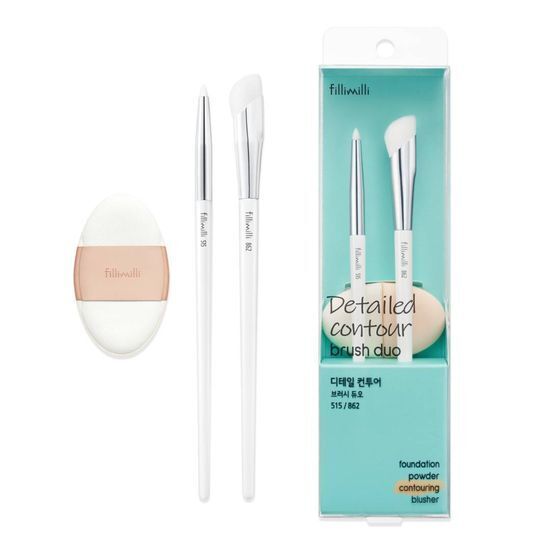 FilliMilli 專業細節修容刷具雙效組 附服貼修容雙效粉撲