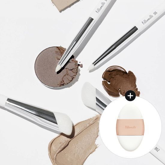 FilliMilli 專業細節修容刷具雙效組 附服貼修容雙效粉撲