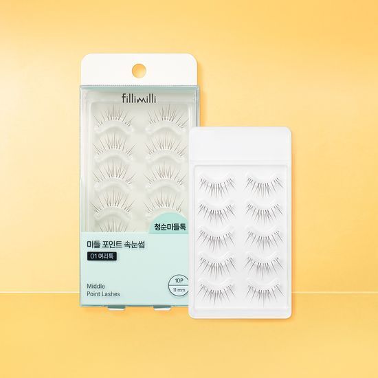 FilliMilli 中段加強假睫毛套組 (+黑色迷你睫毛膏) #01 PURE TOK