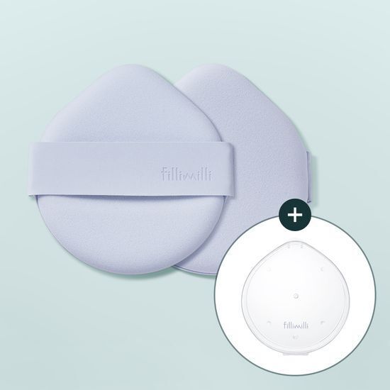 FilliMilli 專業水滴水感粉撲 附收納盒