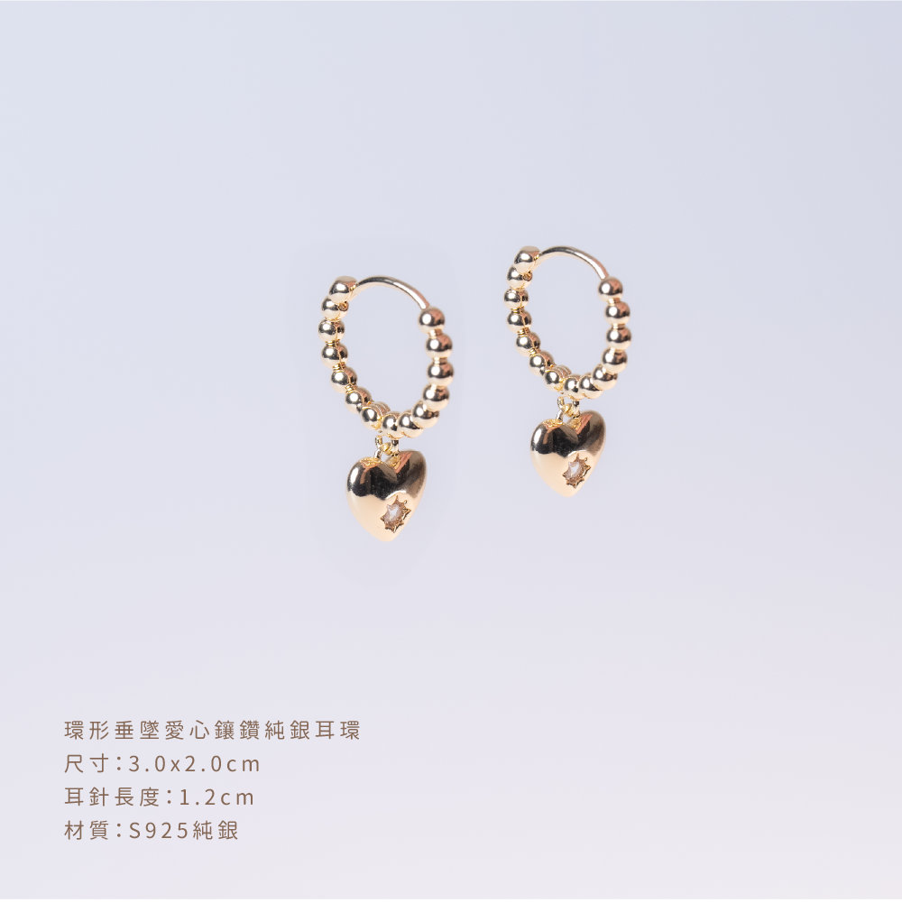 Heart-shaped diamond hoop earrings