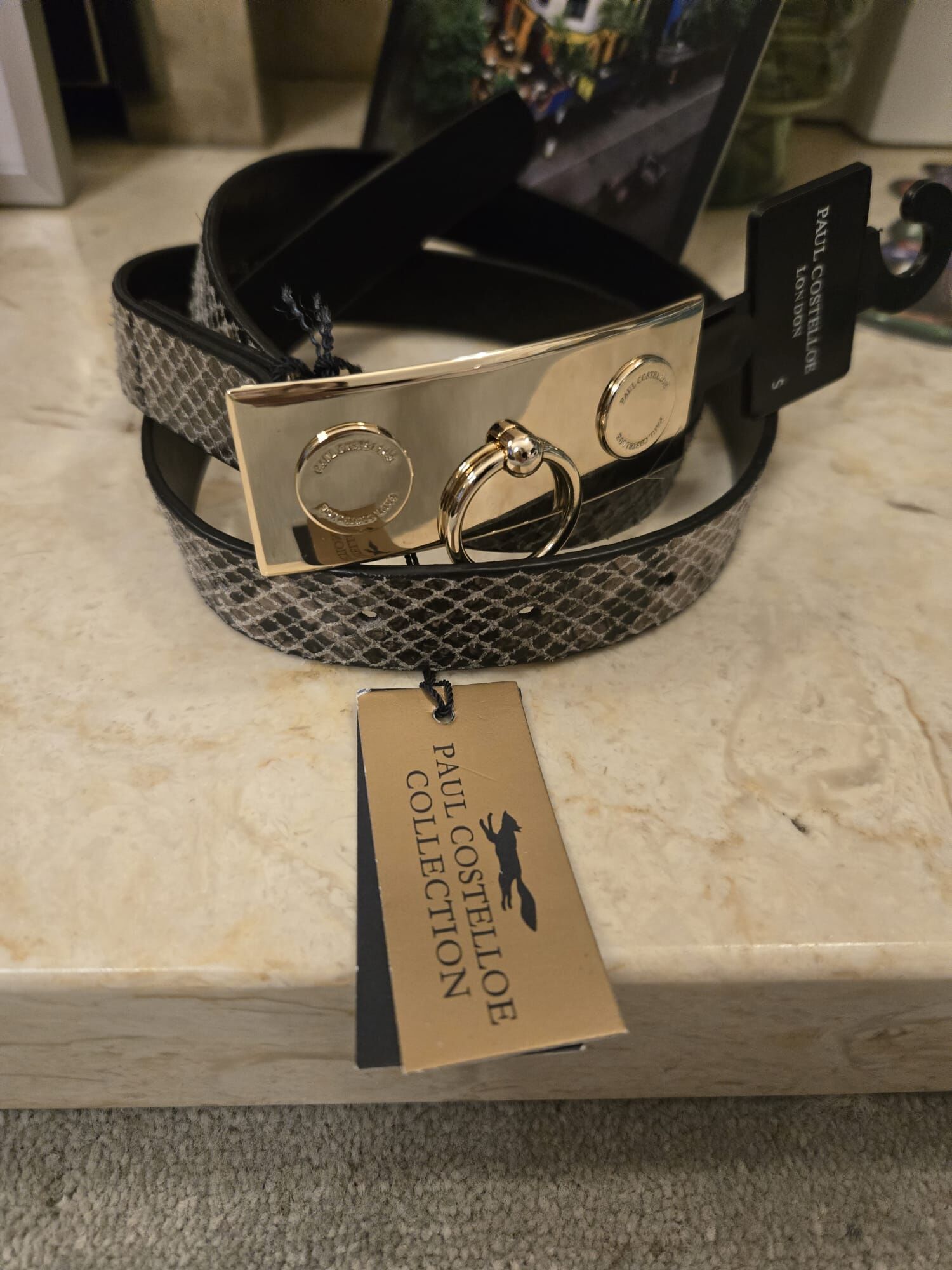 英國代購 (獨立訂單)-Paulcostelloe LEATHER BELT PC4988