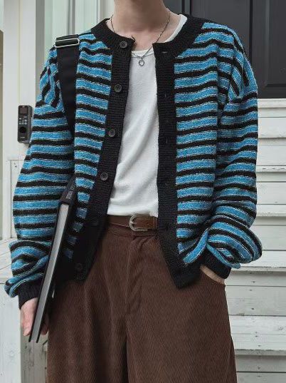 橫間開胸針織外套 GARMENTS-056T