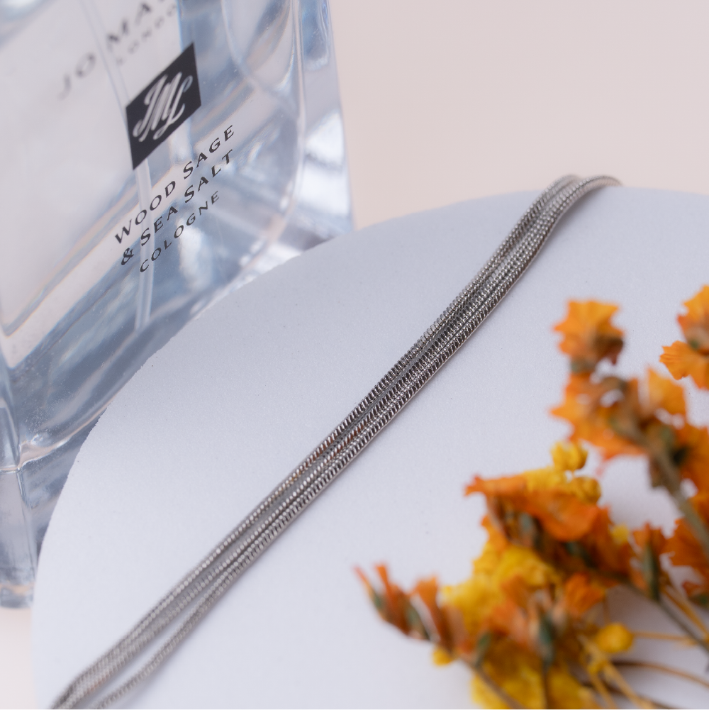 Sterling silver three-chain bracelet