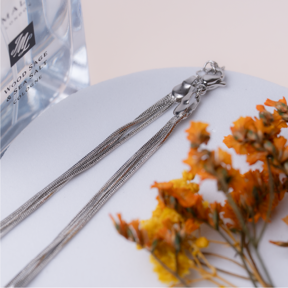 Sterling silver three-chain bracelet