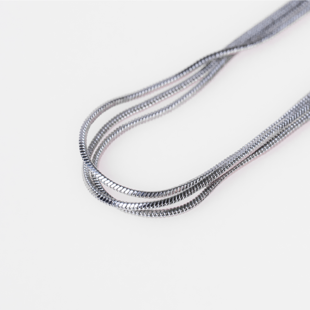 Sterling silver three-chain bracelet