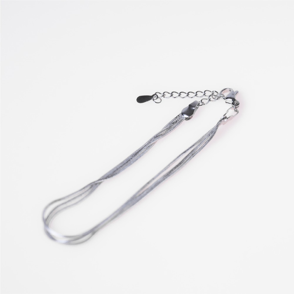 Sterling silver three-chain bracelet