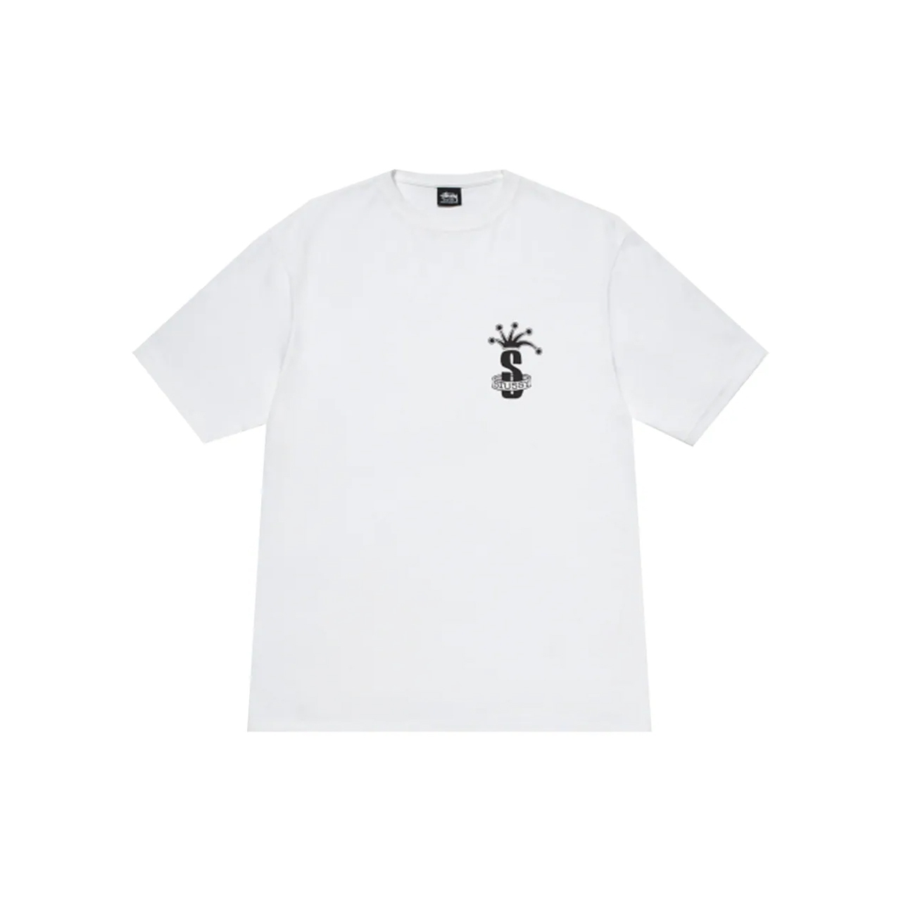 -(B012)-STUSSY CROWN BAND TEE 小丑皇冠 S 短T 黑/白-24F1905094J