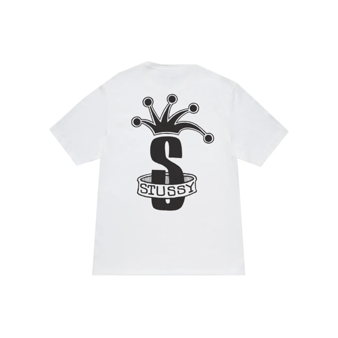 【瑕疵商品】-(B9)-STUSSY CROWN BAND TEE 小丑皇冠 S 短T 白-24F1905094J
