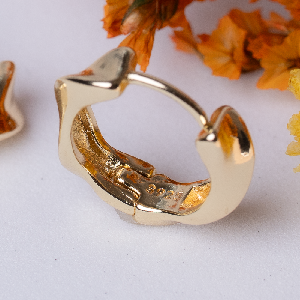 Geometric circular sterling silver earrings