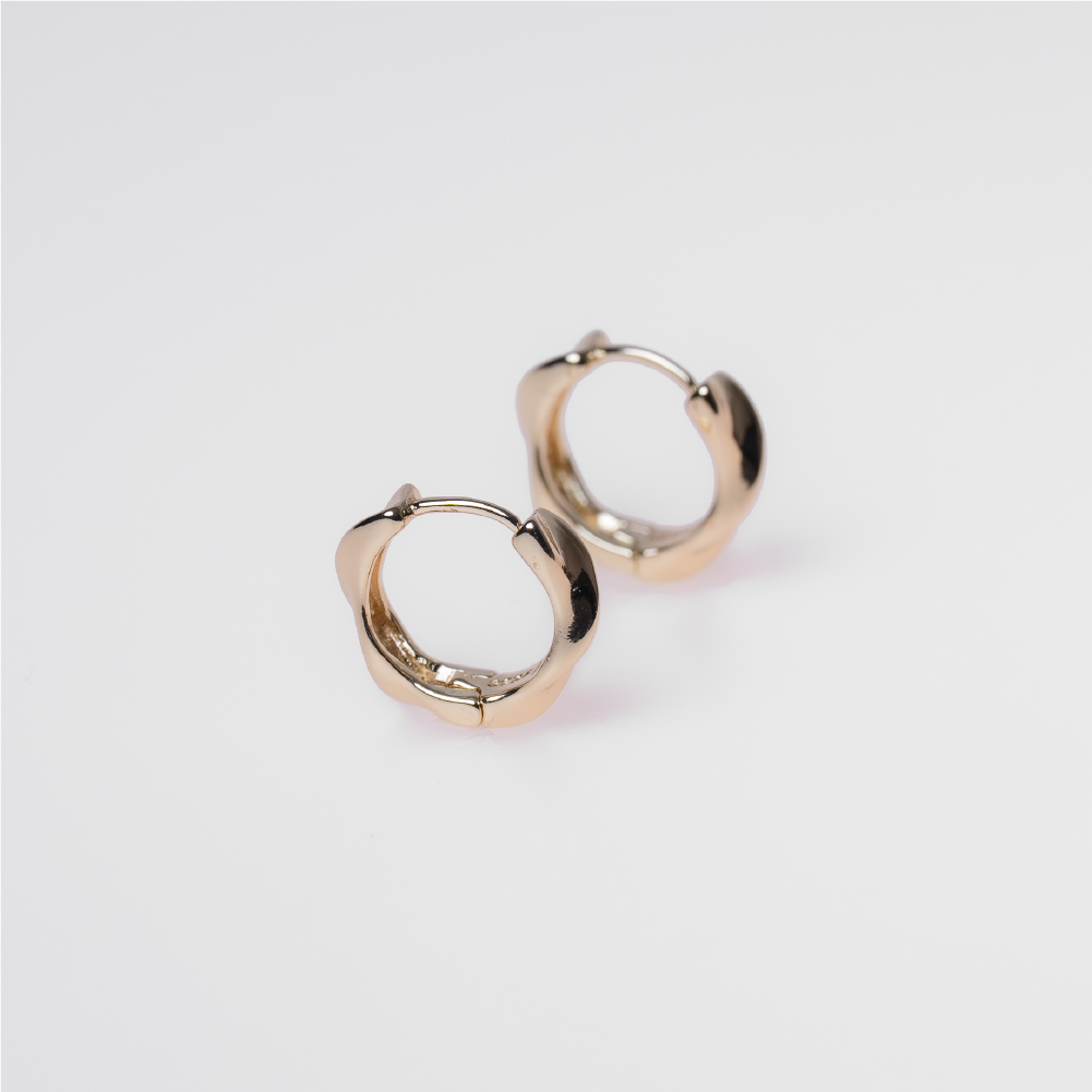 Geometric circular sterling silver earrings