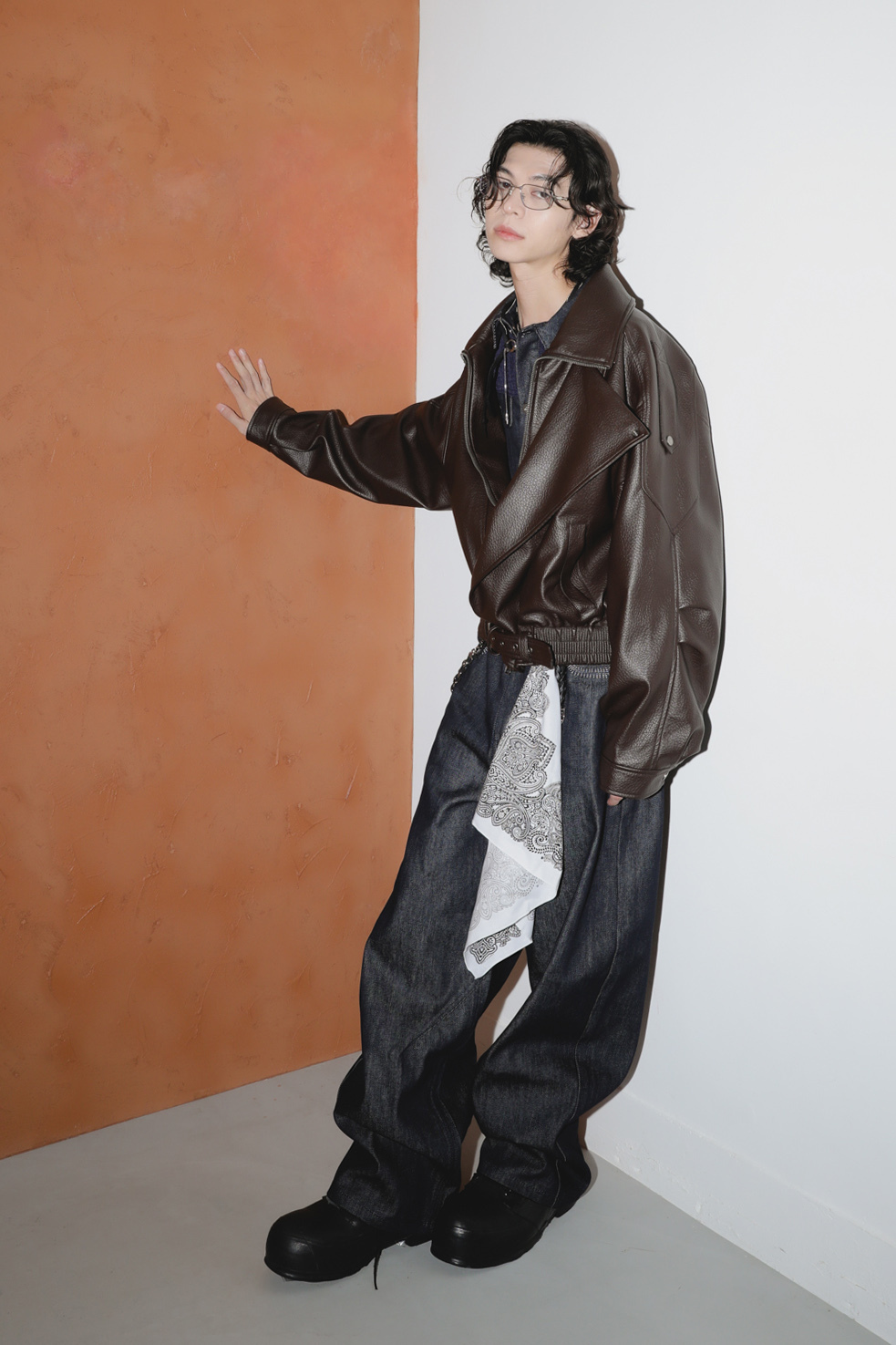 saint layered rider jacket #外套